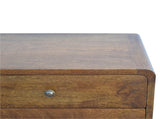 Solid Wood Curved Chestnut Bedside, 2 Drawers, Dark Brown B2743P402920