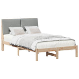 Bed frame Brown and light grey 120 x 200 cm Solid pine wood 878749