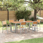Garden Dining Set 7 pcs Grey and brown 200 x 90 x 75 cm 3284357