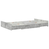 Storage Bed Frame Concrete grey 120 x 200 cm Engineered wood 3335304