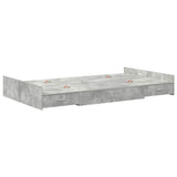 Storage Bed Frame Concrete Grey 120 x 190 cm Engineered Wood 3335328