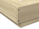 Bed Frame with LED Lights without Mattress Sonoma Oak 150x200cm 3281093