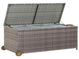 Garden Storage Box Light Grey 120x65x61 cm Poly Rattan 310090