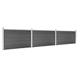 Fence Panel Set WPC 526x105 cm Black 3070448