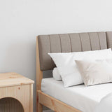 Upholstered Headboard Taupe 135 cm Solid Pine Wood 879237
