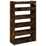 Shoe Rack Smoked Oak 60x25x100 cm Engineered Wood 859873