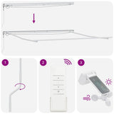 Awning Frame with LED Strip Lights White 500 x 350 cm Aluminium 313227