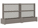 Big Planter with Trellis 2 pcs Grey 200 x 43 x 133.5 cm PP 42041732