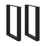 Dining Table Legs U-Shaped 2 pcs Black 70x cm Steel 4013184