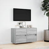 TV Wall Cabinet with LED Lights Grey Sonoma 80x31x45 cm 852290