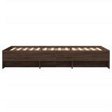 Bed Frame without Mattress Brown Oak 100x200 cm Engineered Wood 3295673