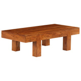 ZNTS Coffee Table Solid Acacia Wood Honey Finish 100x50x30 cm 245655