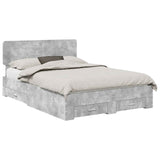 Bed Frame Concrete Grey 140 x 190 cm Engineered Wood 3412376