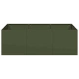 Planter Olive Green 120x80x40 cm Steel 860748
