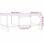 ZNTS Coffee Table Sonoma Oak 90x50x36,5 cm Engineered Wood 821063