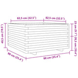 Garden Planter 90x90x49.5 cm Solid Wood Douglas 3282537