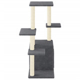 Cat Tree with Sisal Scratching Posts Dark Grey 97.5 cm 172051