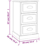 Bedside Cabinet Sonoma Oak 39x39x67 cm Engineered Wood 816163