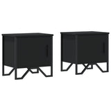 ZNTS Bedside Cabinets 2 pcs Black 40x30x40 cm Engineered Wood 848515