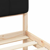 Bed Frame with Upholstered Headboard Black 75 x 190 cm 878021