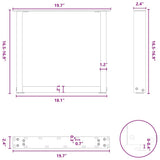 Coffee Table Legs U-Shaped 2 pcs Black 50x cm Steel 4013156