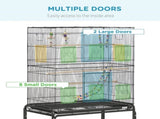 Large Bird Cage Budgie Cage with Stand, Toys, Wheels, Accessories, Storage Shelf for Canaries, T3398P349818