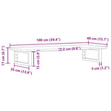 Basin Shelf Wall Mounted Steel and Solid Wood Oak 3302569