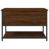 Storage Bench Brown Oak 70x42.5x47 cm Engineered Wood 839022