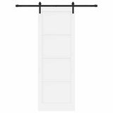 Sliding Door White and Black 83 x 232 cm Solid Pine Wood 3333173