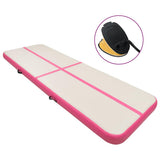 Inflatable Gymnastics Mat with Pump 700x100x20 cm PVC Pink 92688