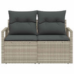 Garden Sofa with Cushion Grey 120 x 62 x 69cm Poly Rattan 42006757