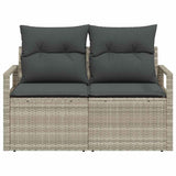 Garden Sofa with Cushion Grey 120 x 62 x 69cm Poly Rattan 42006757