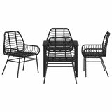 Garden Dining Set 5 pcs Black Poly Rattan 3380842