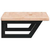 Basin Shelf Wall Mounted Steel and Solid Wood Oak 3302335