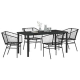 Garden Dining Set 5 pcs Black Poly Rattan 3380893