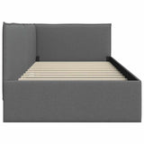 Corner Bed Frame with Headboard Dark grey 90 x 190 cm Fabric 42016456