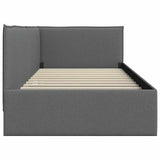 Corner Bed Frame with Headboard Dark Grey 100 x 200 cm Velvet 42016472