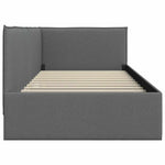 Corner Bed Frame with Headboard Dark grey 90 x 200 cm Fabric 42016464