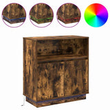 LED Sideboard Smoked Oak 71 x 34.5 x 75 cm Engineered Wood 869654