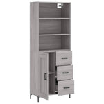 Highboard Grey Sonoma 69.5x34x180 cm Engineered Wood 3190027