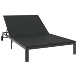 Sunbed Black 206 x 115 x 75 cm Poly Rattan 42004133