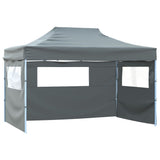 Foldable Tent Anthracite 600D Oxford Fabric 3x4.5m Collapsible 44973