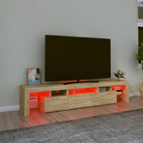 TV Cabinet with LED Lights Sonoma Oak 200x36.5x40 cm 3152812