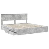 Storage Bed Concrete Grey 180 x 200 cm Engineered Wood 3408434