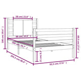 ZNTS Bed Frame without Mattress White 90x200 cm Solid Wood Pine 3104269