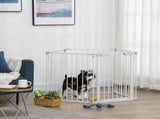 5 Panels Pet Playpen Metal Fence w/ Walk Through Door - White T3398P349716