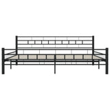 ZNTS Bed Frame without Mattress Black Steel 200x200 cm 285281