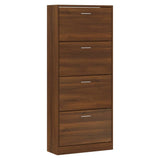 Shoe Cabinet Brown Oak 63x24x147 cm Engineered Wood 342549