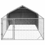 Outdoor Dog Kennel with Run 5x2x1,5 m Galvanised Steel 3329236