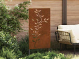 Garden Privacy Screen Floral Rusty 50 x 140 cm Weathering Steel 876328